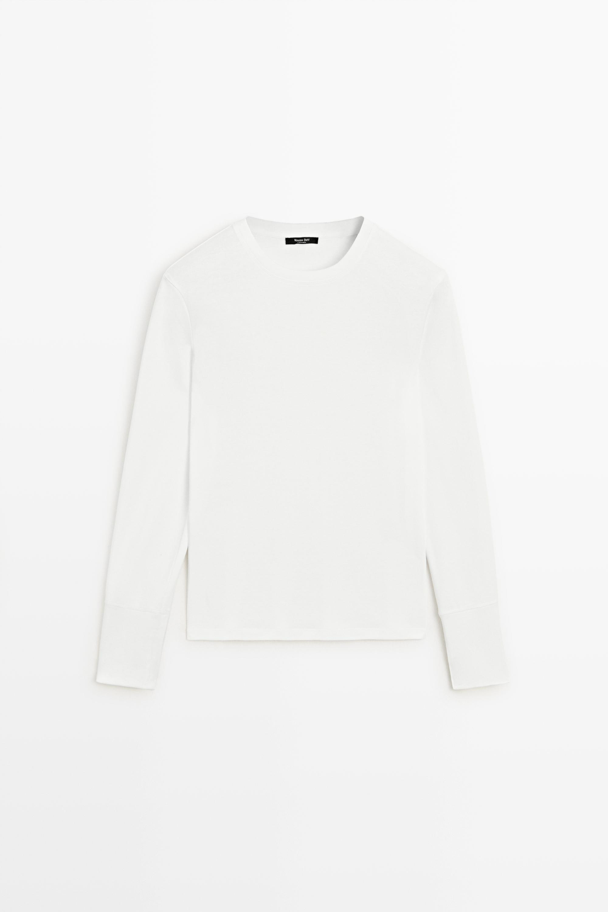 T-shirt \u00e0 manches longues 100 % coton | Massimo Dutti FR