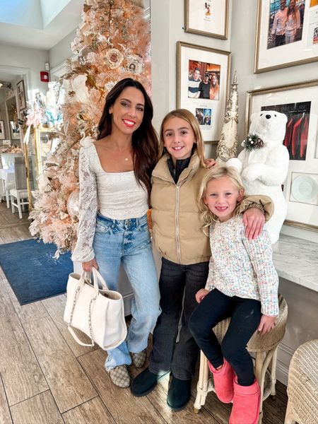 girls day! Celebrating the holidays at the cake bake shop. Jeans are Zara but corset lace top in under $60 and comes in multiple colors. 

#LTKfamily #LTKSeasonal #LTKkids