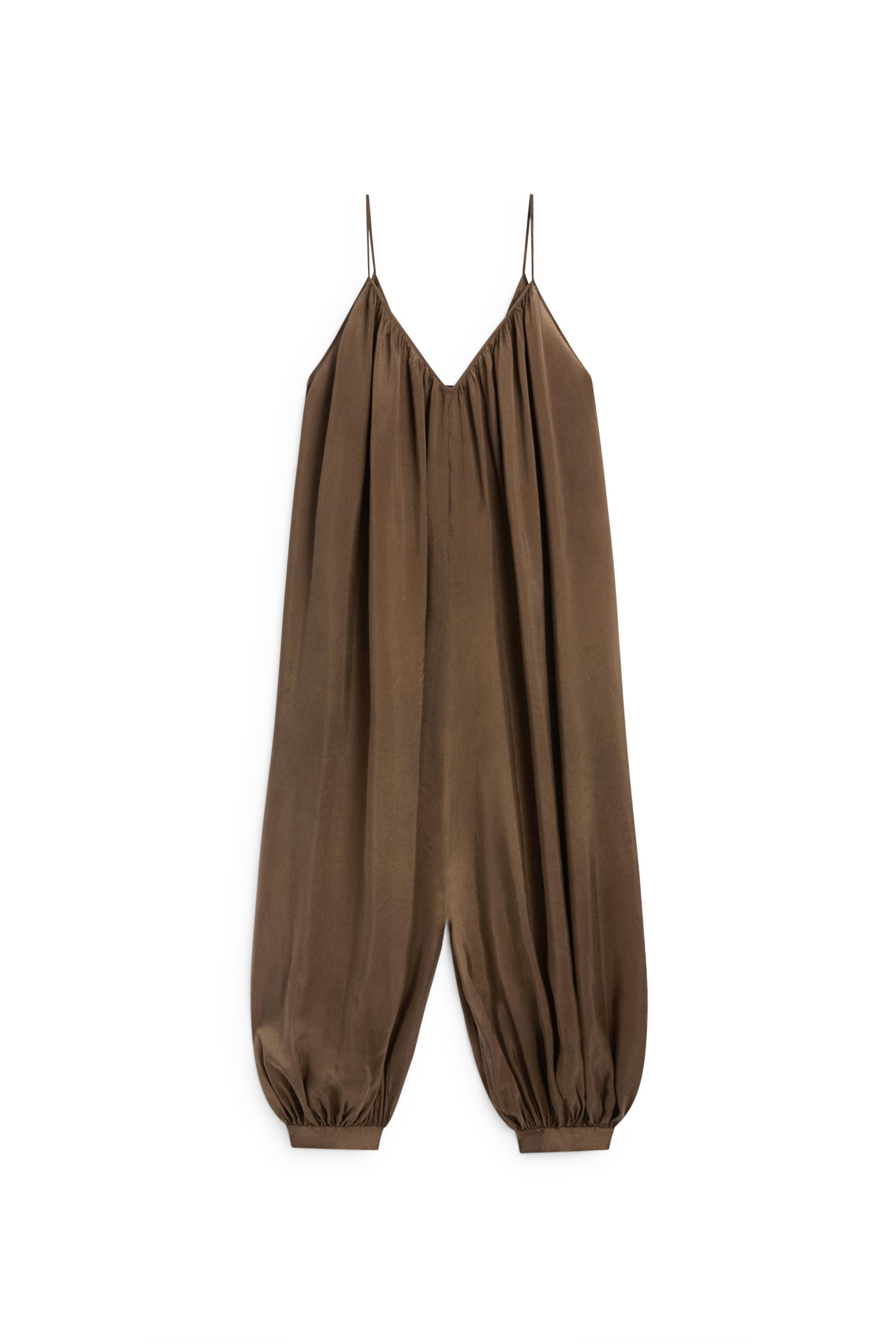 Flowing sarouel jumpsuit - BROWN | Massimo Dutti UK
