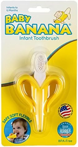 Baby Banana Yellow Banana Infant Toothbrush, Easy to Hold, Made in the USA, Train Infants Babies ... | Amazon (US)