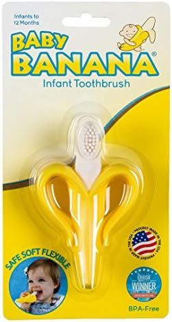Amazon.com : Baby Banana Yellow Banana Infant Toothbrush, Easy to Hold, Made in the USA, Train In... | Amazon (US)