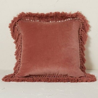 Square Velvet Fringe Decorative Throw Pillow - Opalhouse™ designed with Jungalow™ | Target