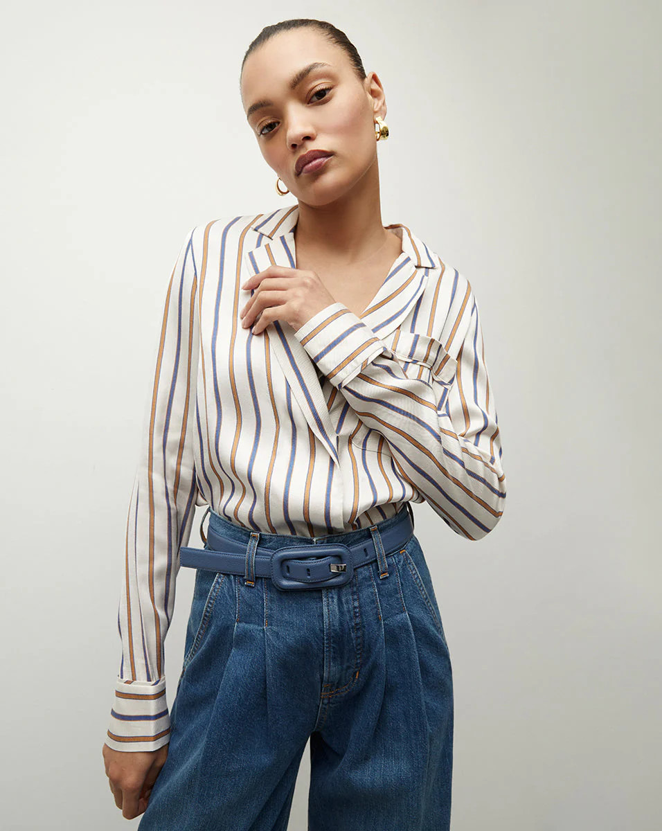 Lusanne Striped Top | Veronica Beard
