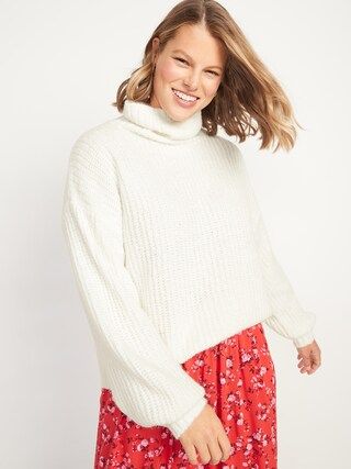 Shaker-Stitch Turtleneck Sweater for Women | Old Navy (US)