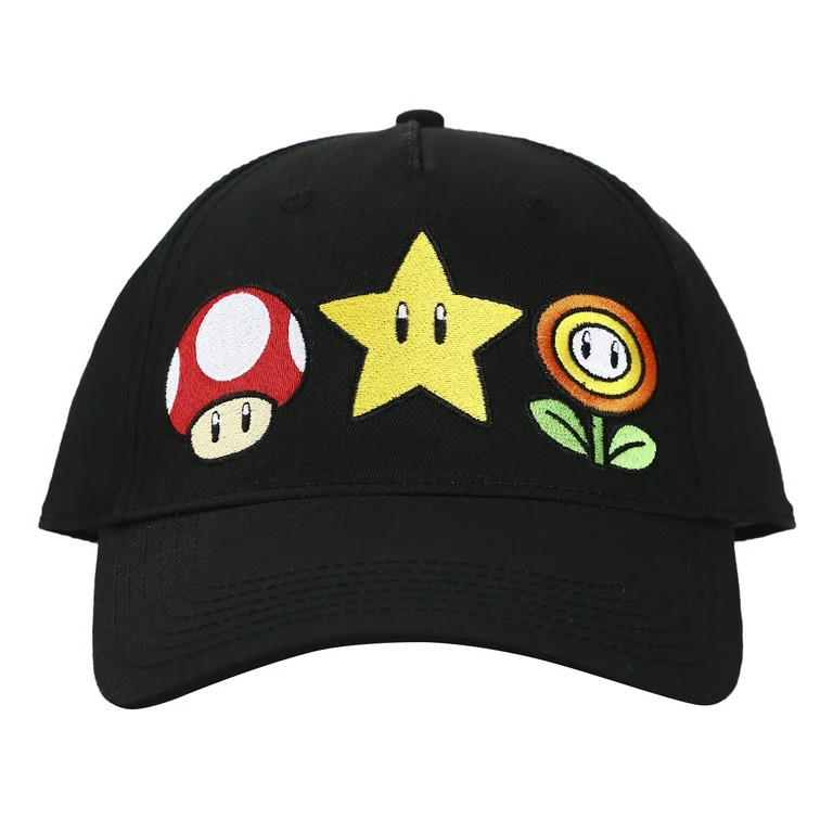 Super Mario Brothers Power-Ups Black Traditional Adjustable Hat | Walmart (US)