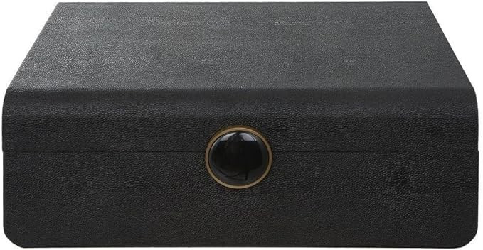 Uttermost Lalique Contemporary MDF Wood and Shagreen Box in Black Finish | Amazon (US)