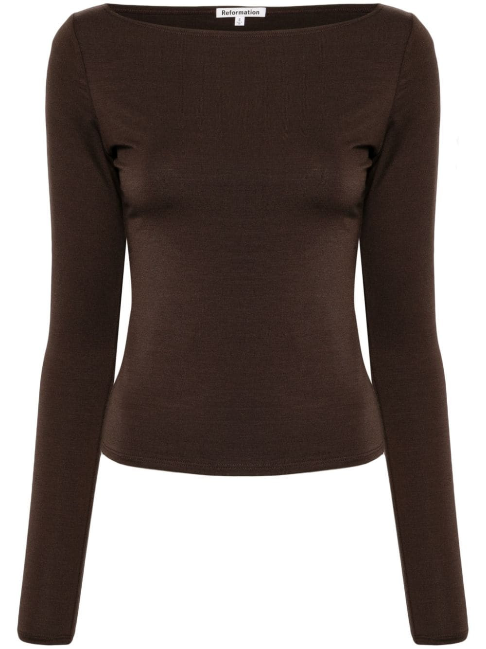 Reformation Wiley boat-neck top - Brown | Farfetch Global