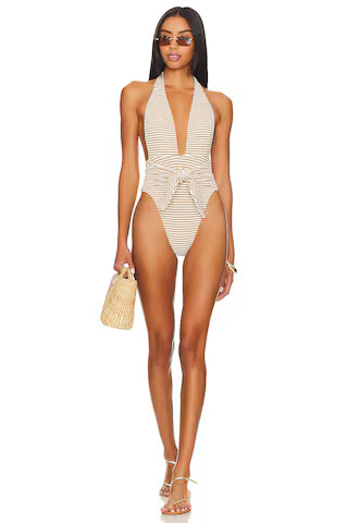 Montce Tropez One Piece in Neutral Stripe from Revolve.com | Revolve Clothing (Global)