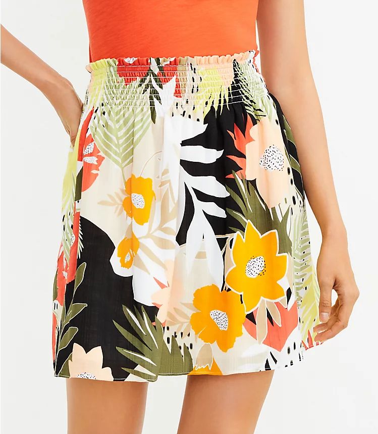 Tropical Smocked Skirt | LOFT | LOFT