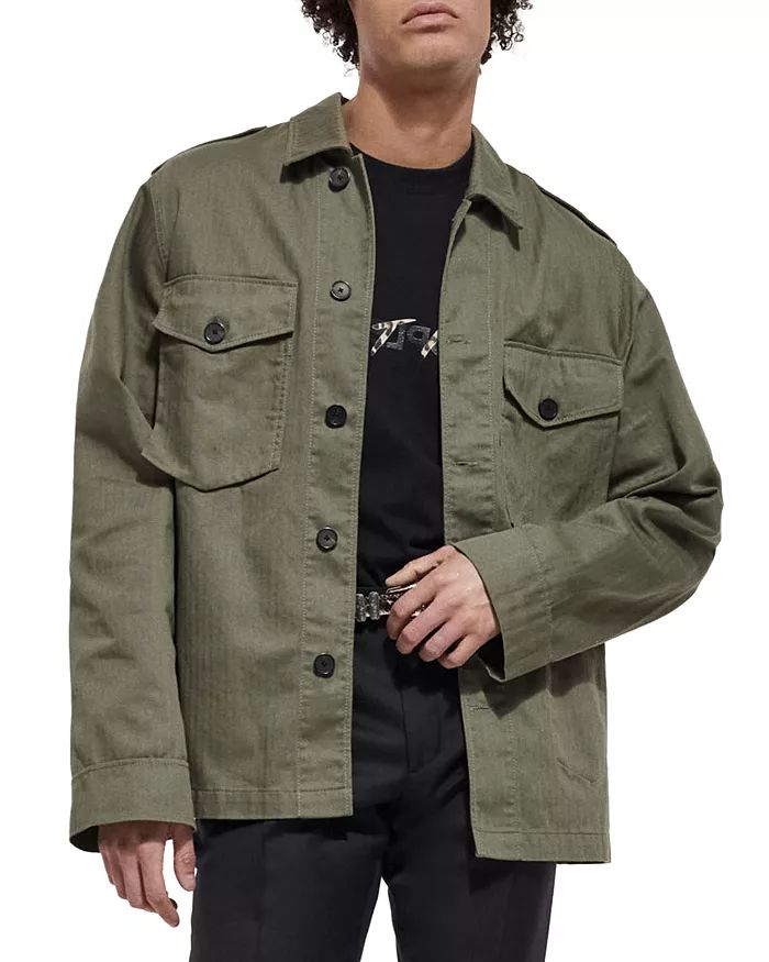 Herringbone Leopard Lined Utility Shirt Jacket | Bloomingdale's (US)