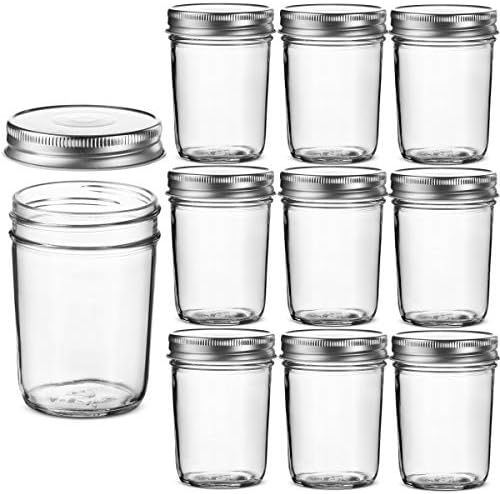 Glass Regular Mouth Mason Jars, Glass Jars with Silver Metal Airtight Lids for Meal Prep, Food St... | Amazon (US)