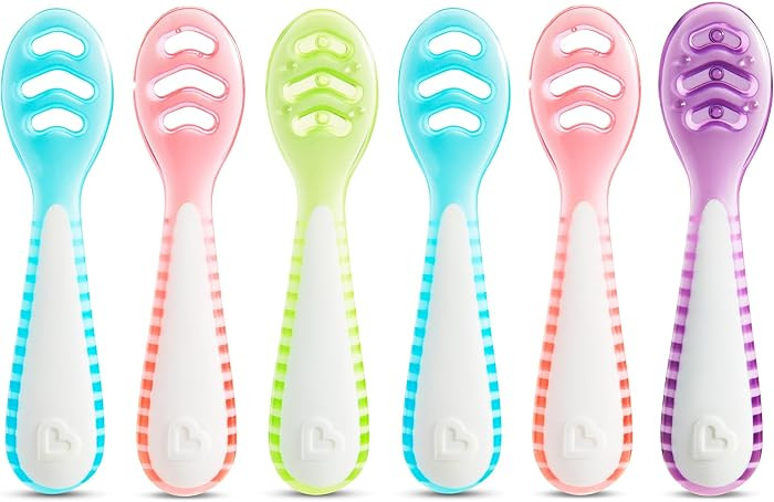 Munchkin® Gentle Dip™ Baby Spoons for Self Feeding and Baby Led Weaning, 6 Pack, Blue/Green/Pi... | Amazon (US)