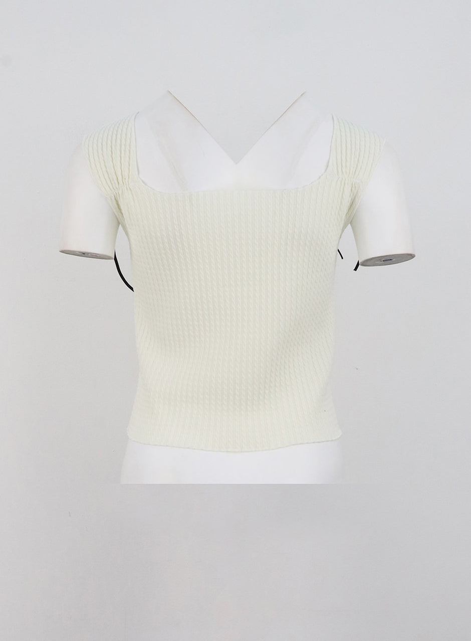 Ribbon Sleeveless Top OL325 | Lewkin