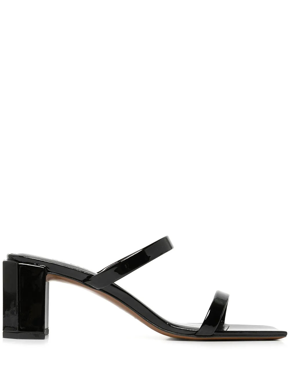 BY FAR Tanya Patent Leather Sandals | Black | FARFETCH UK | Farfetch Global
