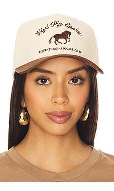 Gigi Pip Sports Trucker Hat in Brown & Cream from Revolve.com | Revolve Clothing (Global)