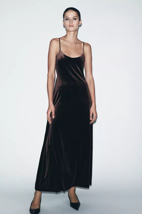 LONG VELVET DRESS | Zara UK