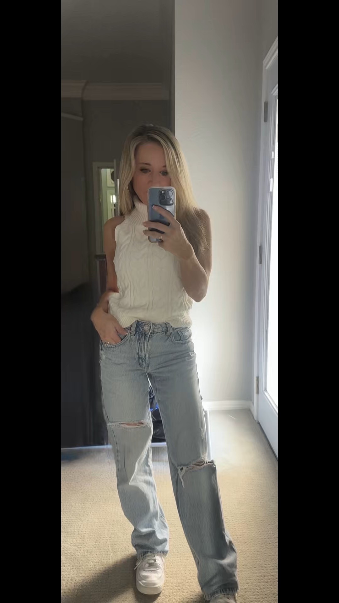 My top is waitlisted but here’s the info when they restock:
Lulus.com
Cutest Consideration Ivory Turtleneck Halter Top

For reference:
Height: 4’10”
Weight: 97 lbs
Waist: 23in

#LTKStyleTip #LTKPetite #LTKFindsUnder100