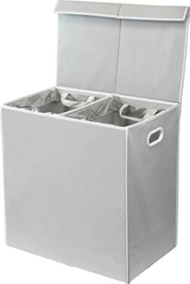 Amazon.com: Simplehouseware Double Laundry Hamper with Lid and Removable Laundry Bags, Grey: Home... | Amazon (US)