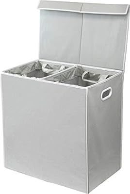 Amazon.com: Simplehouseware Double Laundry Hamper with Lid and Removable Laundry Bags, Grey: Home... | Amazon (US)