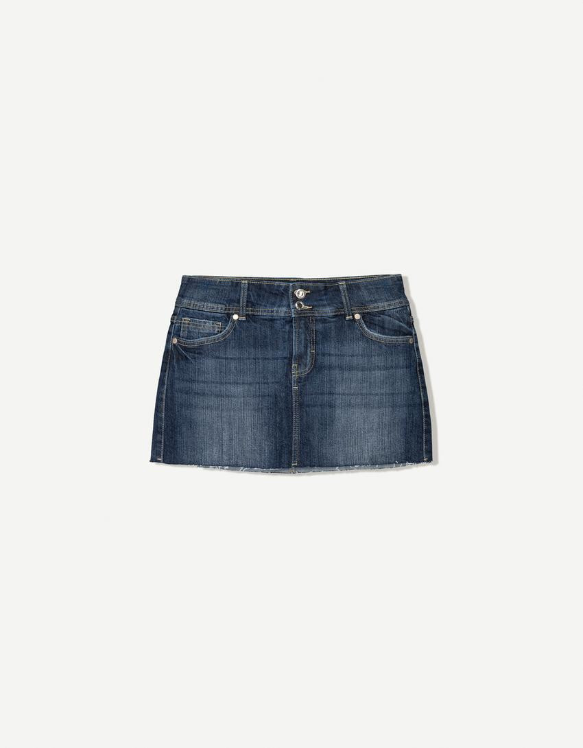 Denim mini skort - Skirts & shorts - Women | Bershka GB