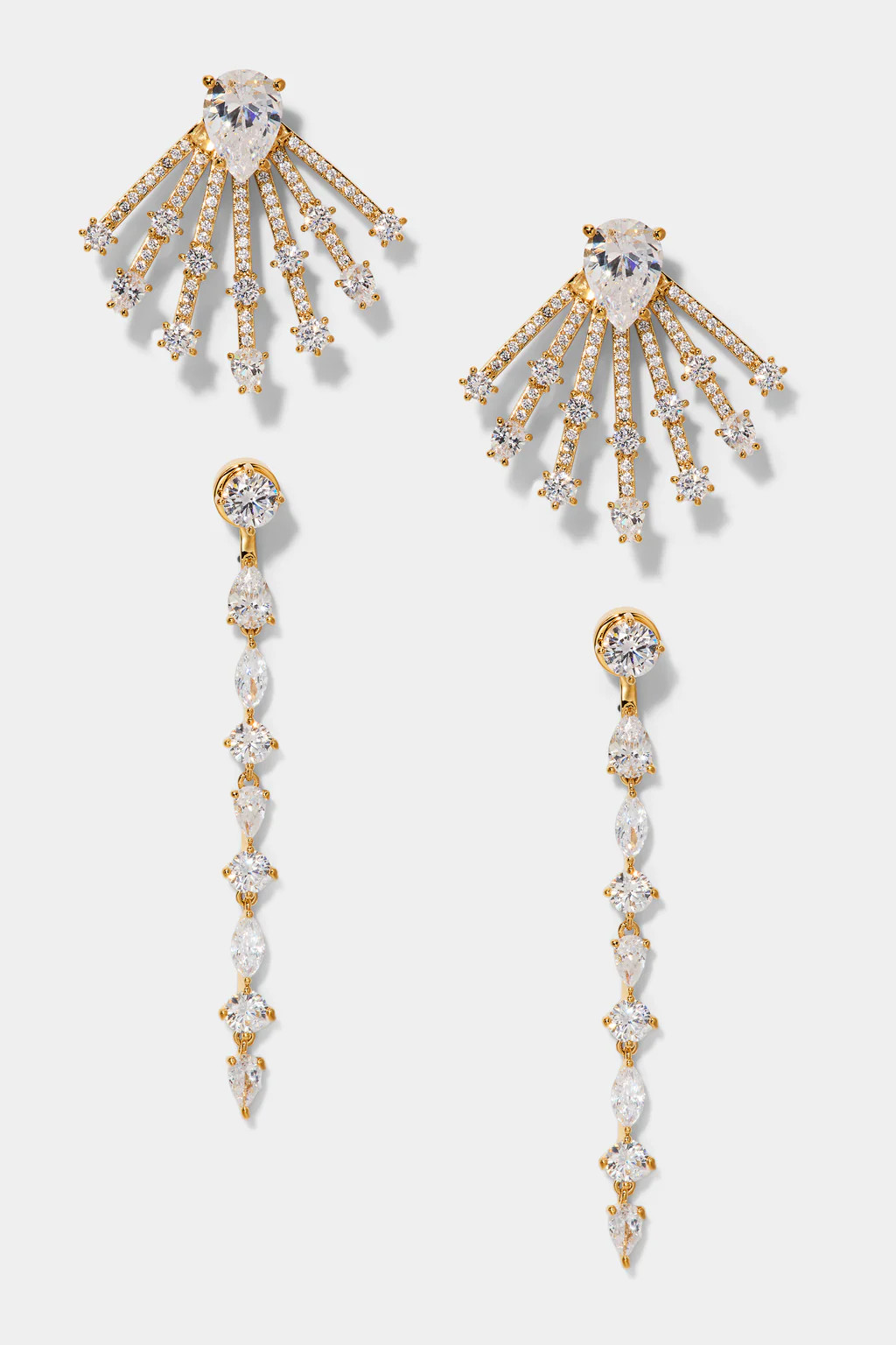 BONNE ANNÉE PEAR MULTI MIXED SET OF FRONT BACK EARRINGS | NADRI