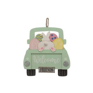 12.5" Welcome Car with Bunny Tail & Eggs Wall Accent by Ashland® | Michaels Stores