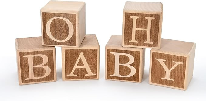 OH BABY Sign Little Blocks (Wooden/Small1.8") for Baby Shower Party Table Centerpiece Decoration,... | Amazon (US)