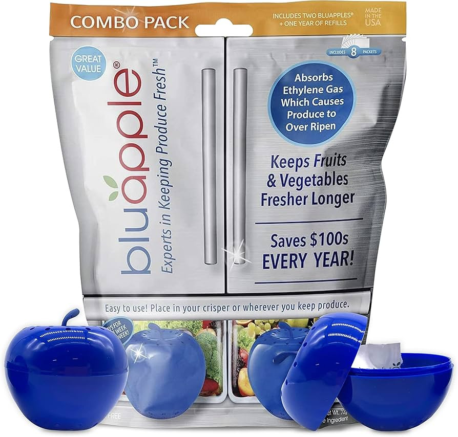 Amazon.com: Bluapple Produce Saver Combo Pack - Keeps Fruits & Veggies Fresh in Refrigerator Cris... | Amazon (US)