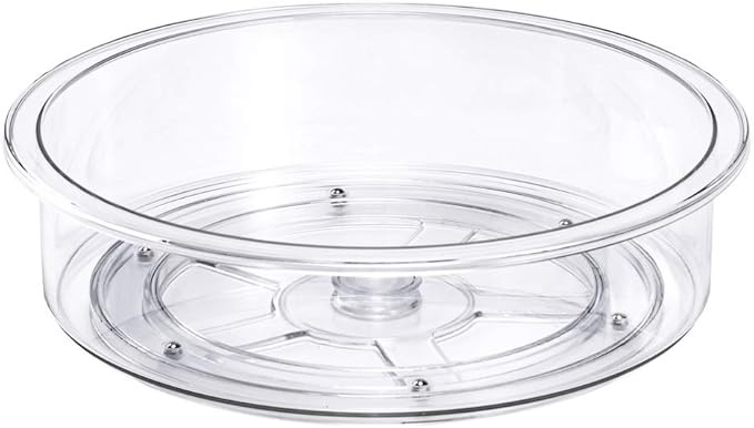 Round Lazy Susan Rotating Turntable Food Storage Container for Cabinet, Pantry, Refrigerator, Cou... | Amazon (US)