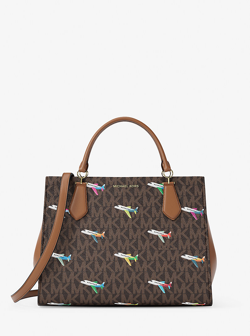 Marilyn Medium Printed Signature Logo Satchel | Michael Kors US
