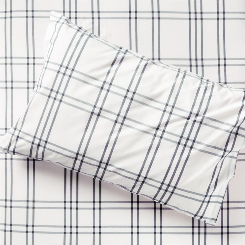 Stax Modern Organic Cotton Grey Kids Pillowcase + Reviews | Crate & Kids | Crate & Barrel
