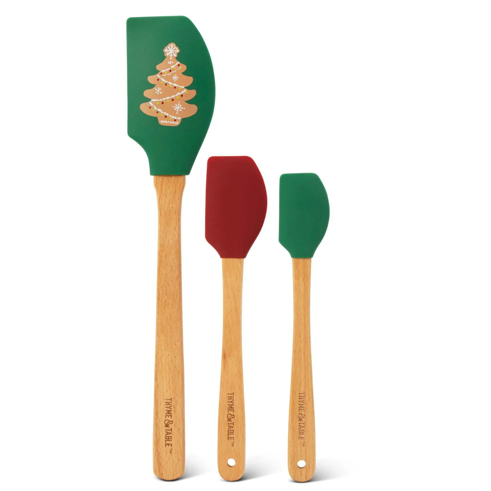 Thyme & Table 3 Piece Evergreen Tree Silicone Spatula Set - Walmart.com | Walmart (US)