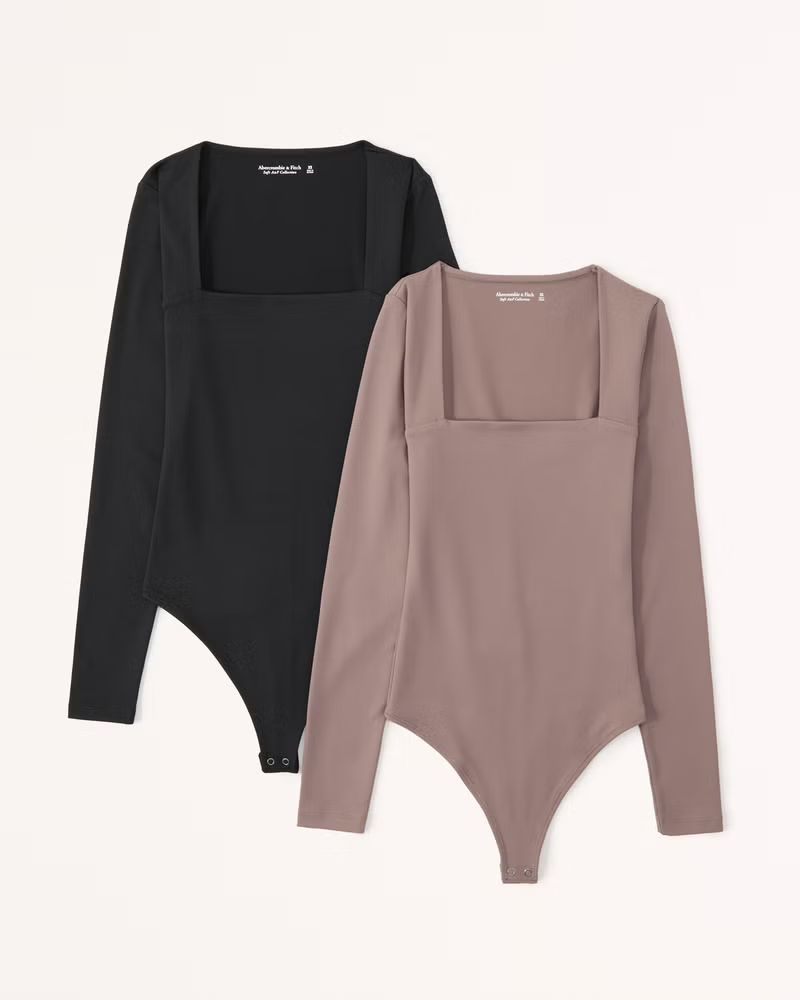 2-Pack Long-Sleeve Squareneck Bodysuit | Abercrombie & Fitch (US)