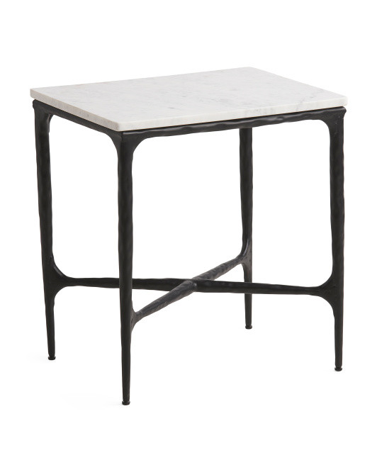 Marble Top Iron Stand Side Table | Global Home | Marshalls | Marshalls