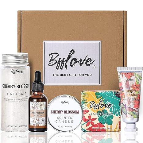 Gifts for Women, Bath and Body Set with Cherry Blossom Scent Spa Gift Set for Her, Including Mass... | Amazon (US)