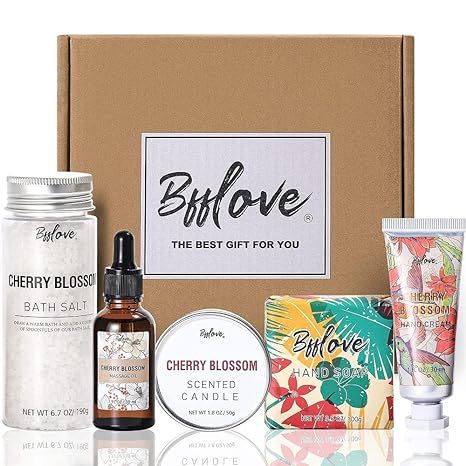 Gifts for Women, Bath and Body Set with Cherry Blossom Scent Spa Gift Set for Her, Including Mass... | Amazon (US)