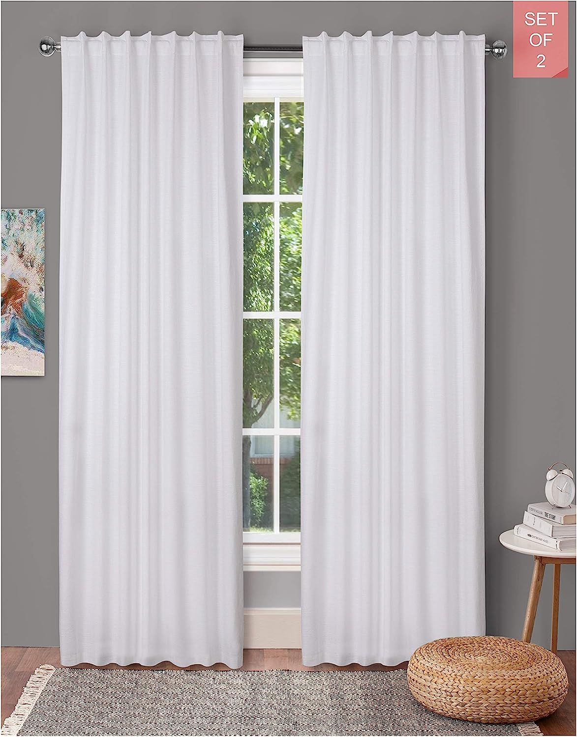 Tab Top Curtains,Farm House Curtain,Cotton Curtains,Curtain 2 Panel Sets,Window Curtain Panel in ... | Amazon (US)