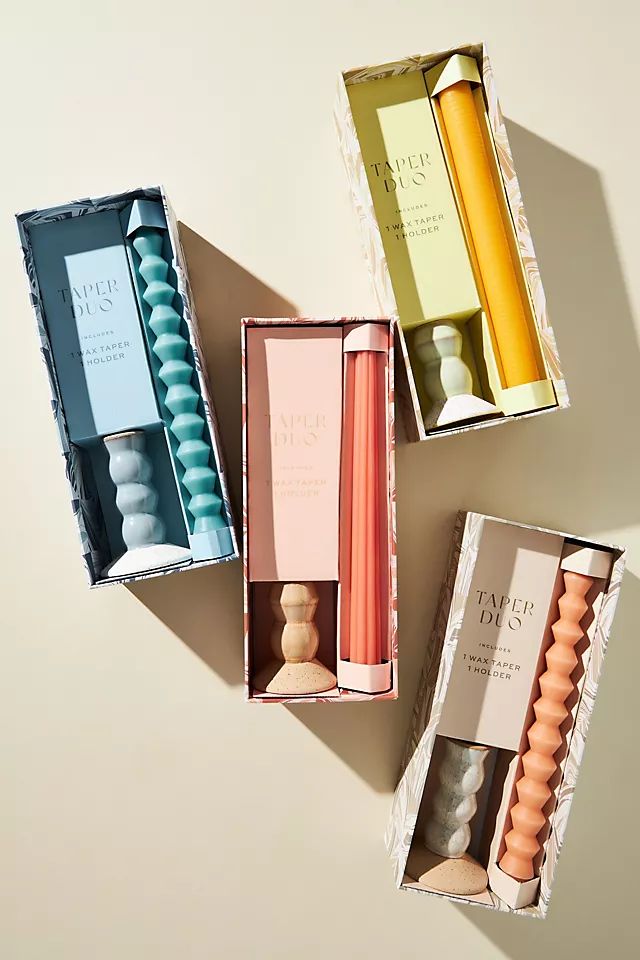 Taper Duo Candle & Holder Gift Set | Anthropologie (US)