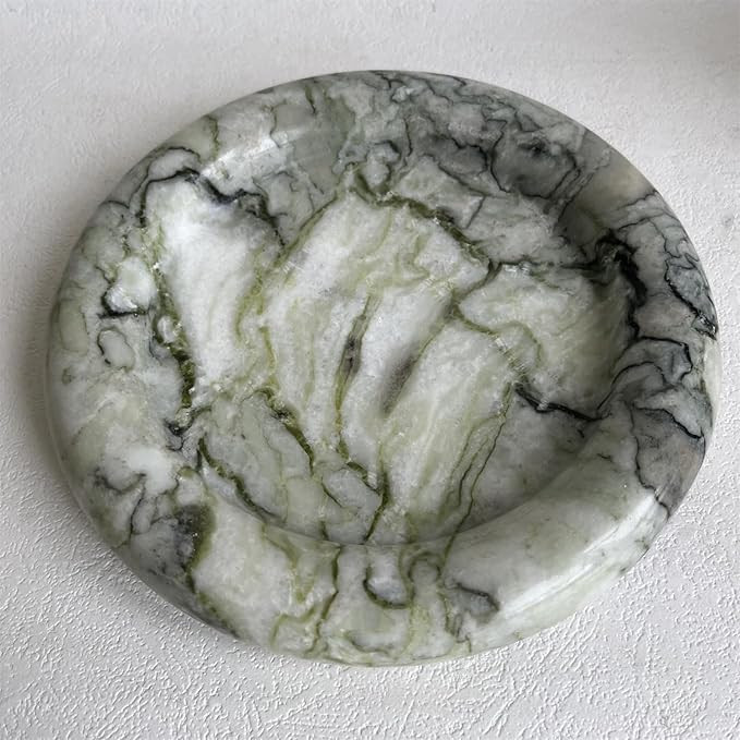 Natural Marble Round Vanity Tray Jewelry Makeup Dish Decorative Tray for Coffee Table,Bathroom,Be... | Amazon (US)