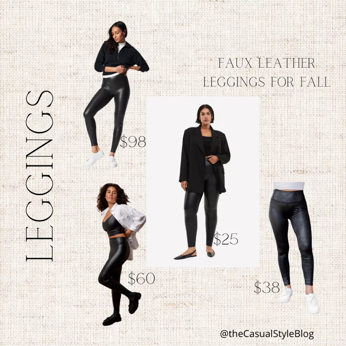 Coated Leggings - Black - Ladies