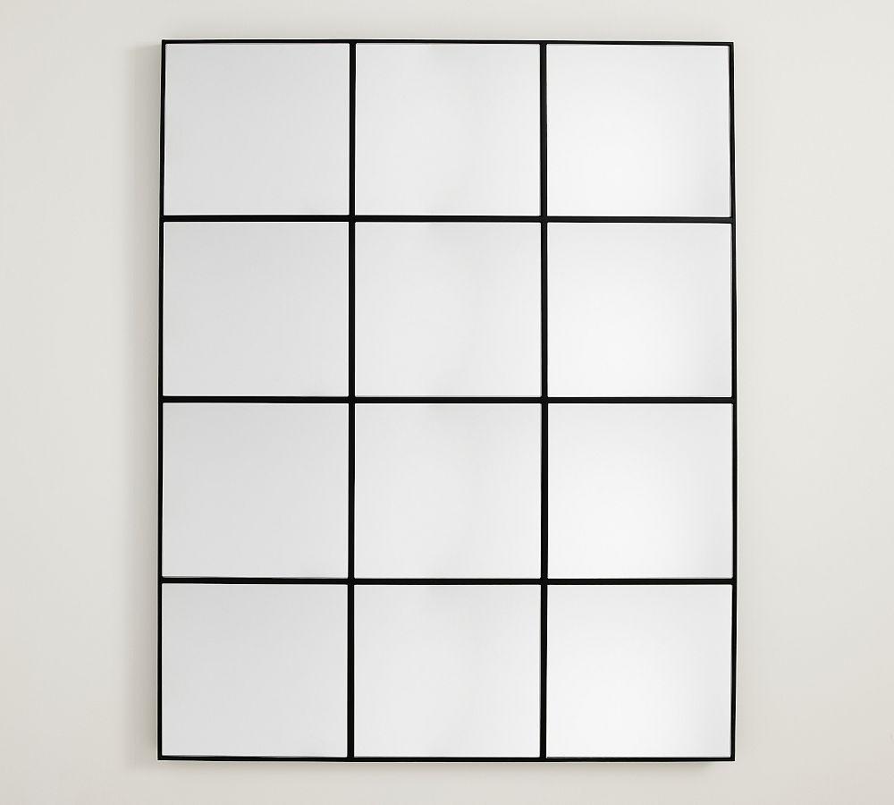 Paned Mirror Black 44""x55"" Rectangle | Pottery Barn (US)