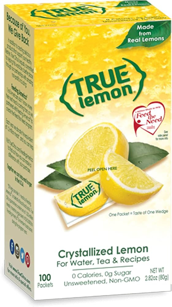 TRUE LEMON Water Enhancer, Bulk Dispenser, 100 Count (Pack of 1), 0 Calorie Drink Mix Packets For... | Amazon (US)