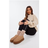 Oatmeal Marl Chunky Knitted Slouchy Socks, Cream | PrettyLittleThing US