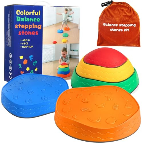 Astrell Stepping Stones for Kids - Colourful Durable Non-Slip Toddler Stepping Stones Outdoor Play - Balance Beam for Kids, Indoor & Outdoor Learning Sensory Coordination Toys for Toddler Kids Age 3+ | Amazon (US)