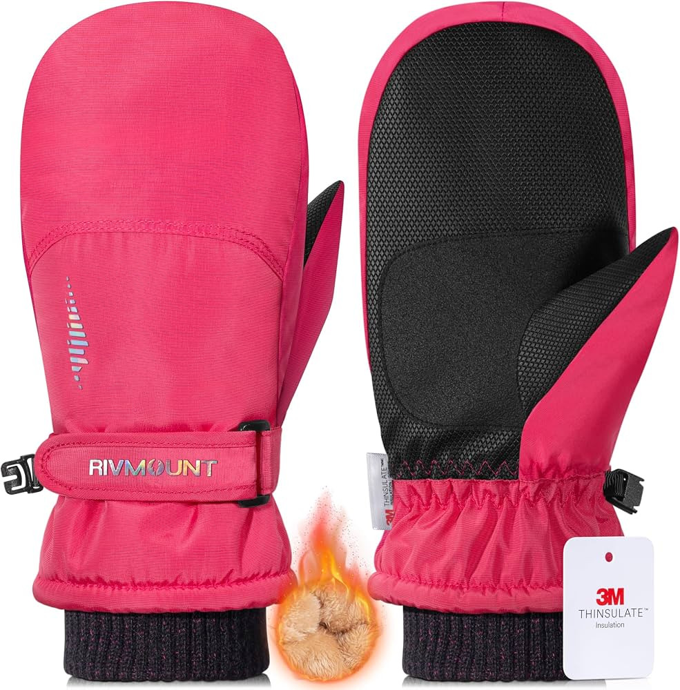 rivmount Kids Toddler 3M Winter Cold Weather Gloves Mittens Warm Thermal Waterproof Windproof Ski... | Amazon (US)