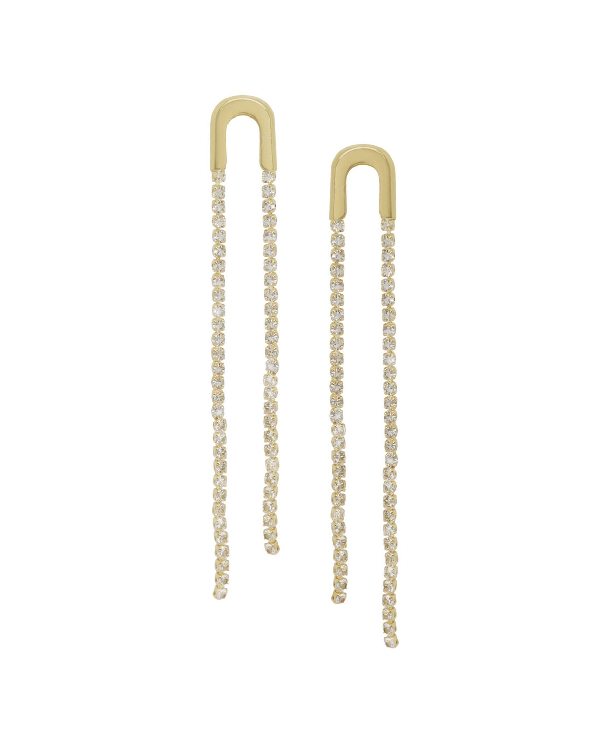 Ettika Double Crystal Chain Drop Earrings - Gold | Macy's