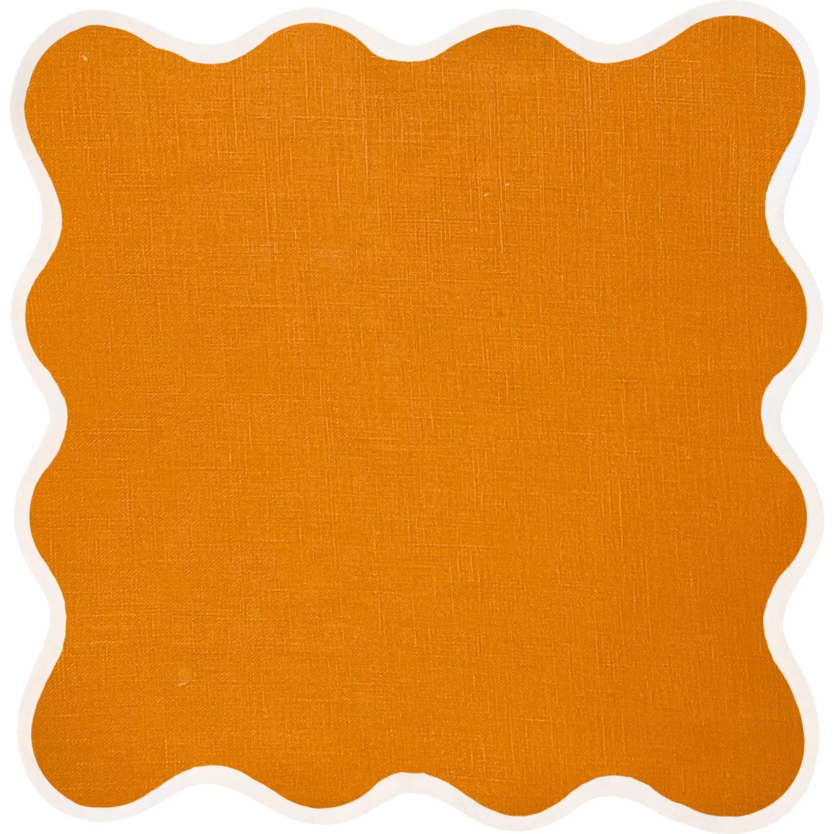 Linen Scalloped Napkins, Tangerine | Maisonette