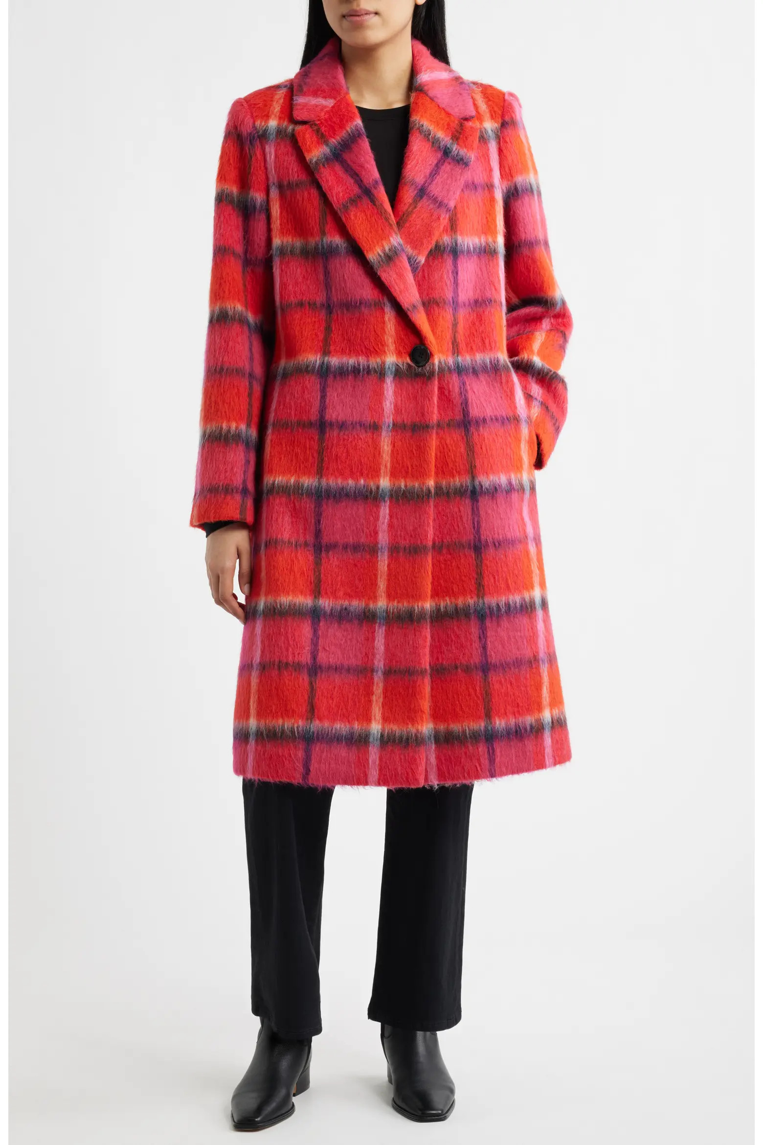 Brushed Plaid Coat (Women) | Nordstrom | Nordstrom