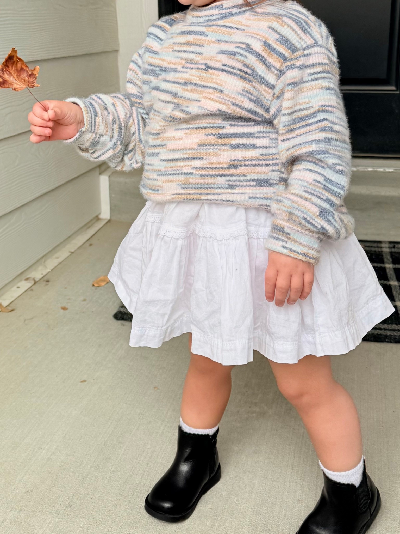 I thought my daughter looked so cute today. Love these Chelsey boots! I have this sweater in pink too and it’s so cute !!
She is almost 2 and here’s the sizing:
Dress: 2T 
Sweater: 3T
Boots: 5

#LTKKids #LTKmomlife #LTKSaleAlert