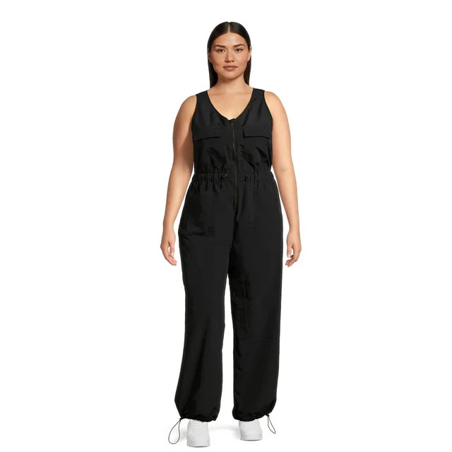 Madden NYC Juniors Plus Sleeveless Parachute Jumpsuit, Sizes 1X-3X - Walmart.com | Walmart (US)